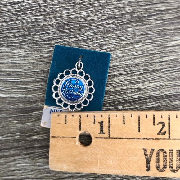 Vtg NOS Sterling Silver Happy Birthday Pendant - Picture 6 of 7